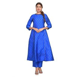 Riara Women Art Silk Kurti and Pant Set Regular Size Casual Gown Dress for Girl